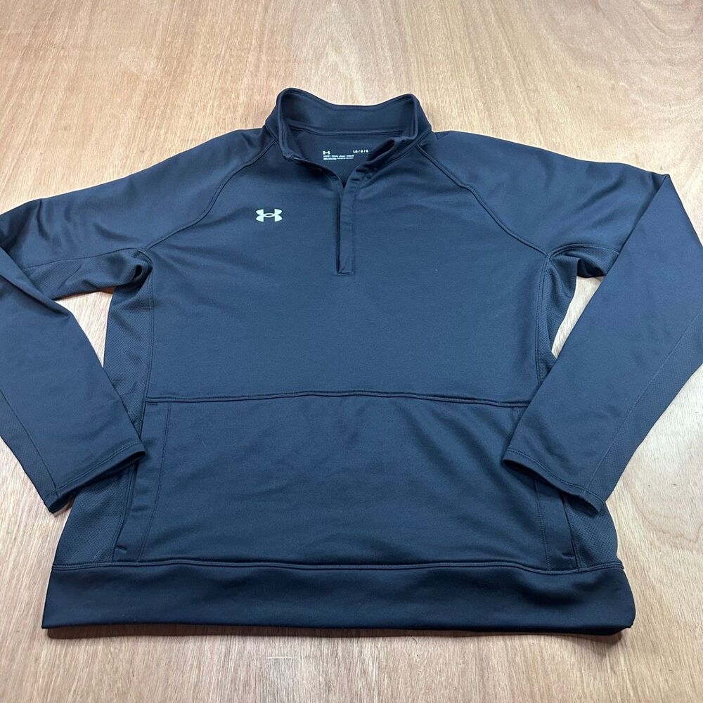Men's Under Armour Quarter Zip Pullover Black Large Athletic Jacket